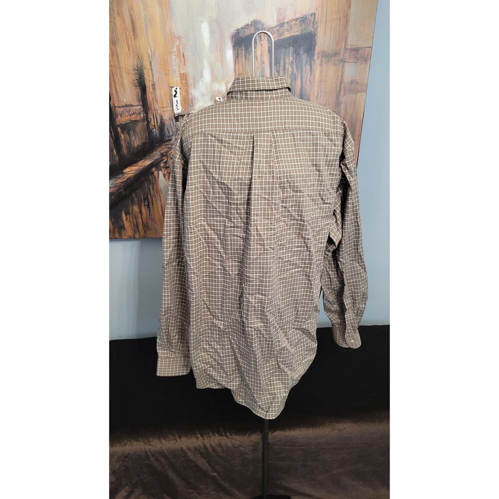 L.L.Bean Men’s Button Down Shirt Size L Regular Plaid Wrinkle Resistant Cotton - Picture 2 of 3